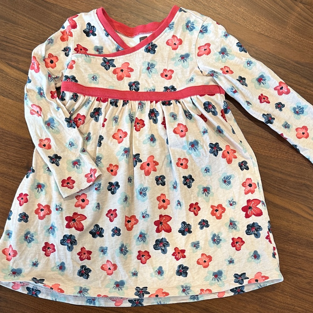 Tea Collection Floral Dress - Pink and Blue